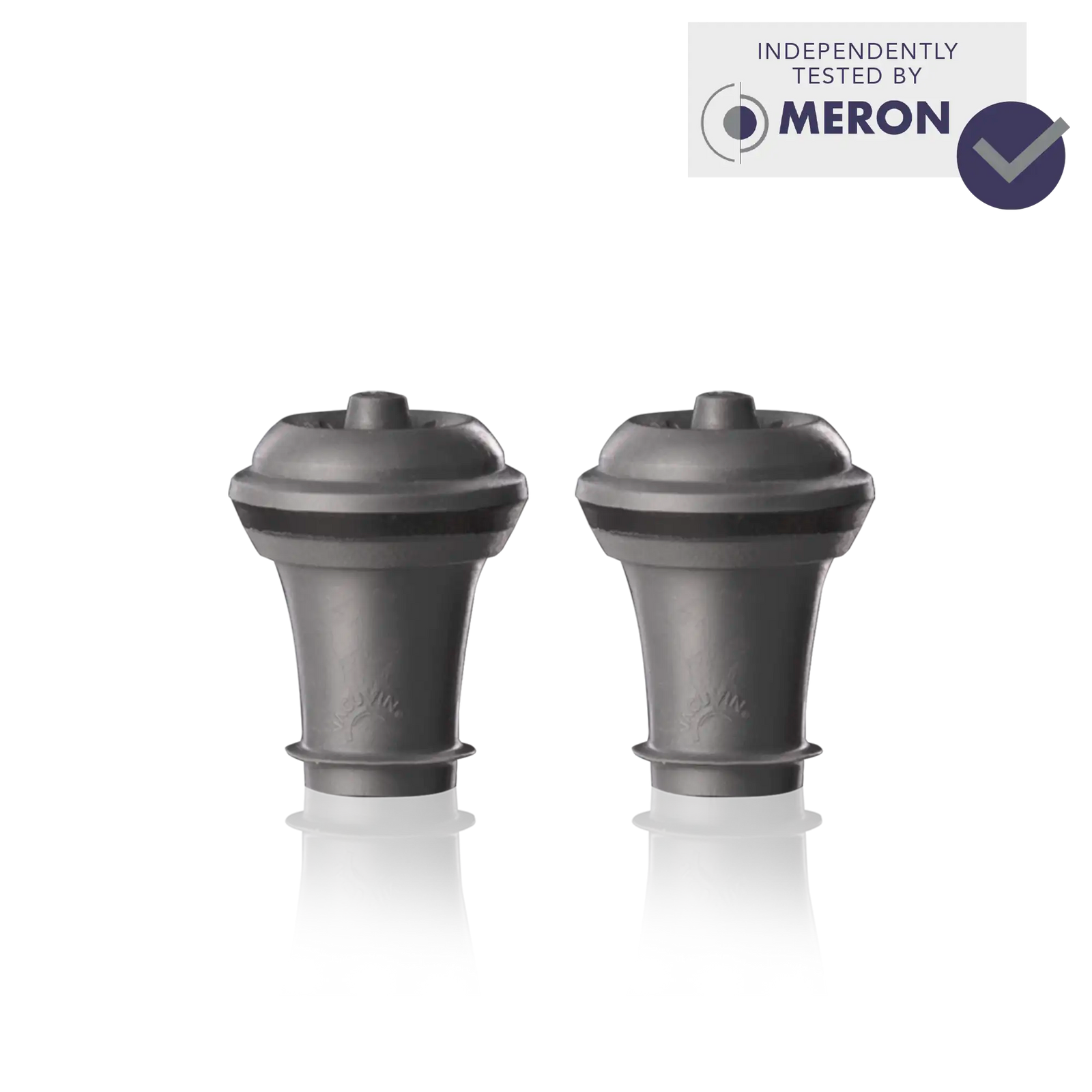 Vacu Vin Wine grey Stoppers Set Of 2 with Meron test claim