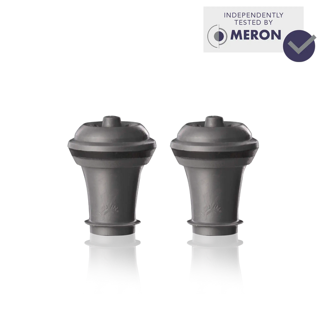 Vacu Vin Wine grey Stoppers Set Of 2 with Meron test claim