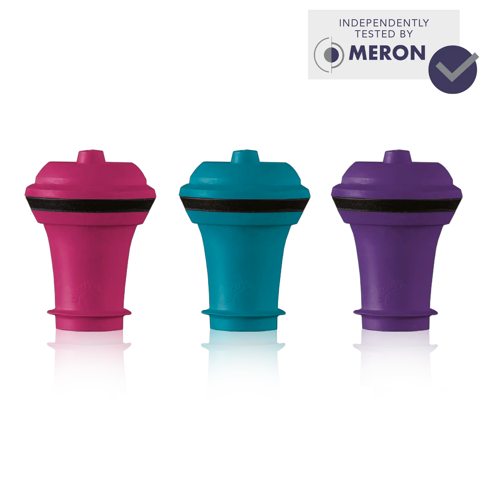 Vacu Vin Wine Stoppers Coloured set Of 3 qwith meron test claim