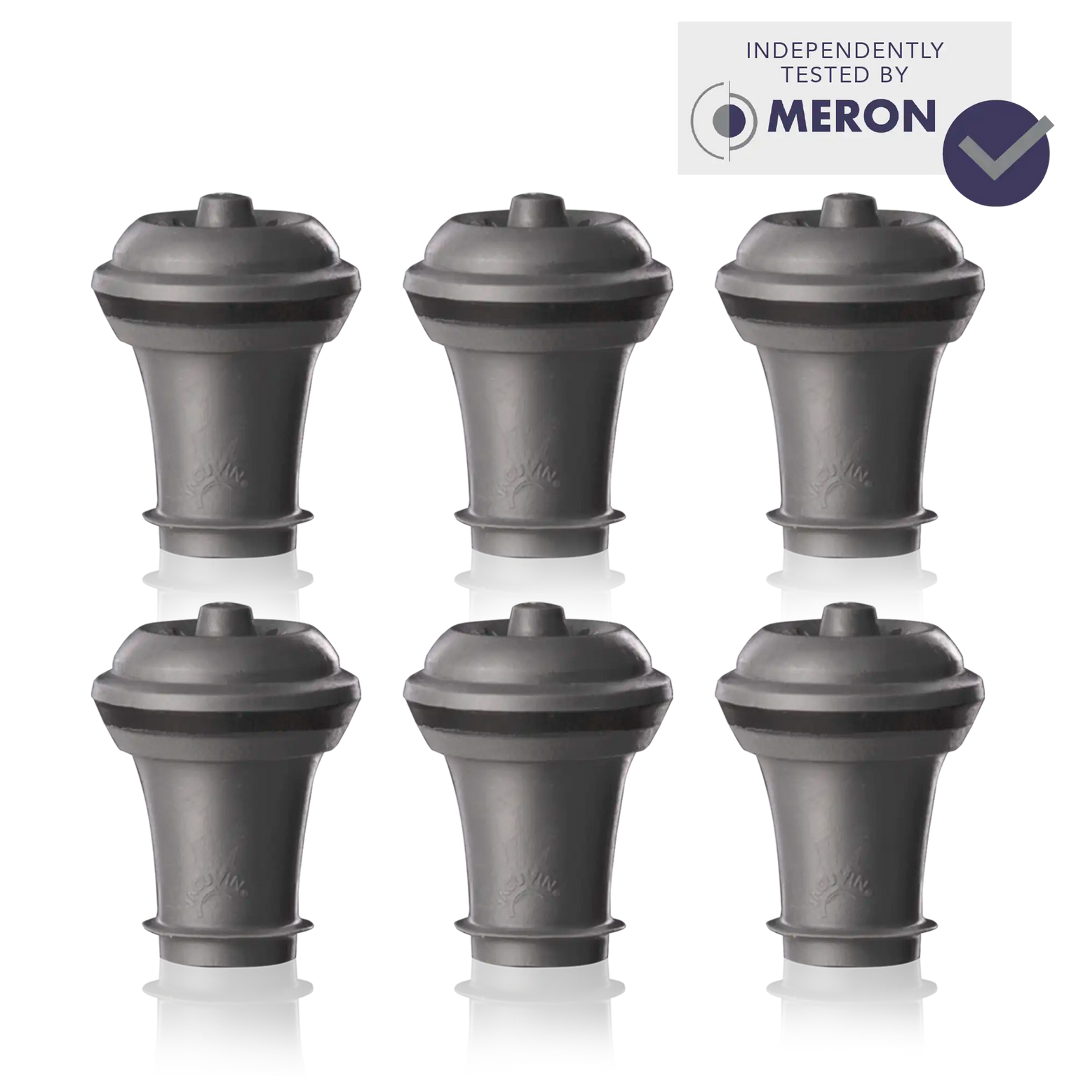 Vacu Vin Wine grey Stoppers Set Of 6 with  meron test claim