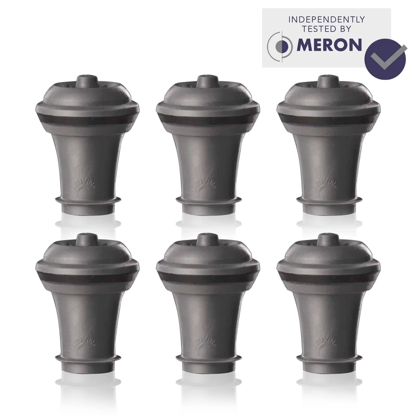 Vacu Vin Wine grey Stoppers Set Of 6 with  meron test claim