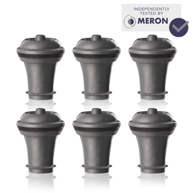 Vacu Vin Wine grey Stoppers Set Of 6 with  meron test claim