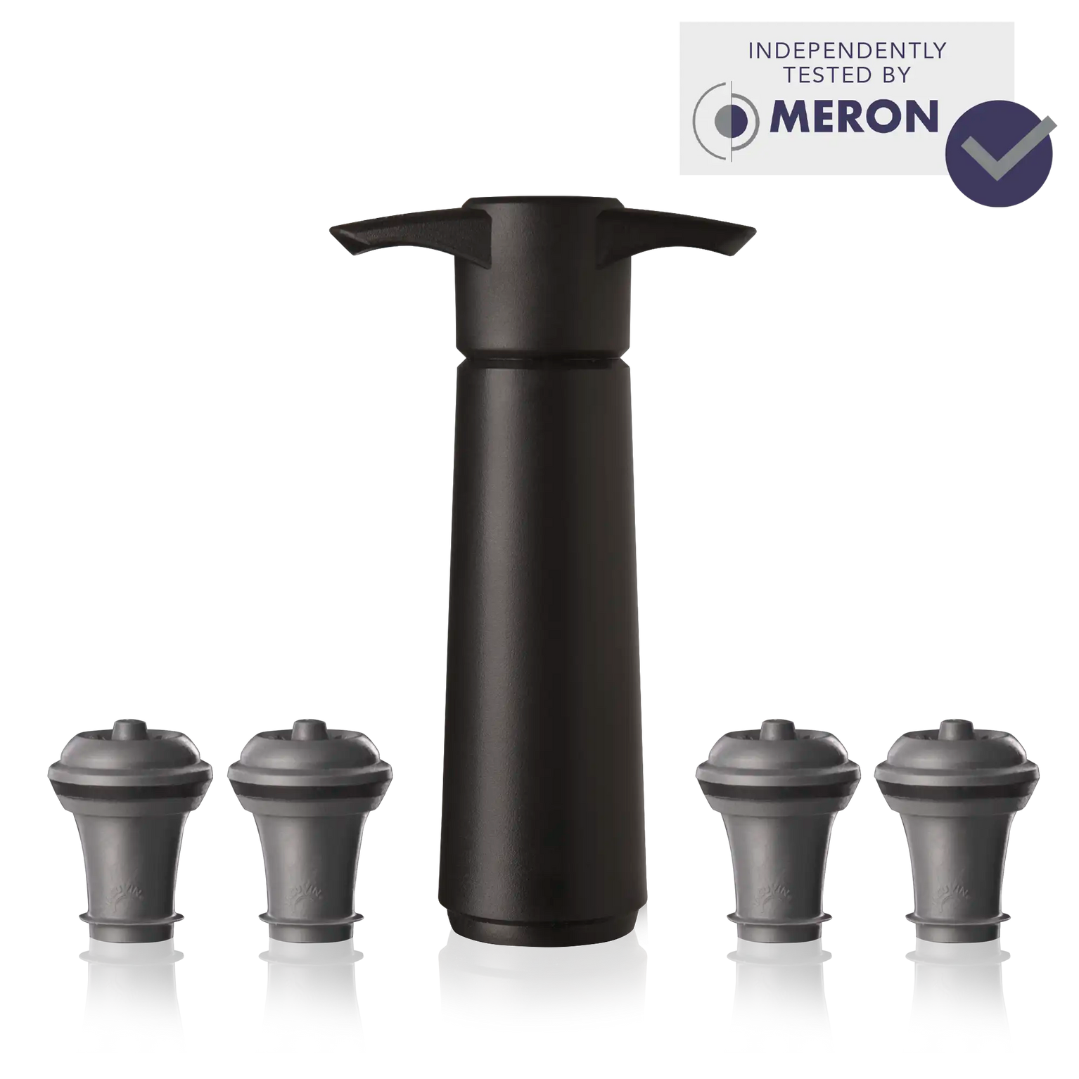Vacu Vin Original Wine Saver black with 4 stoppers with meron claim