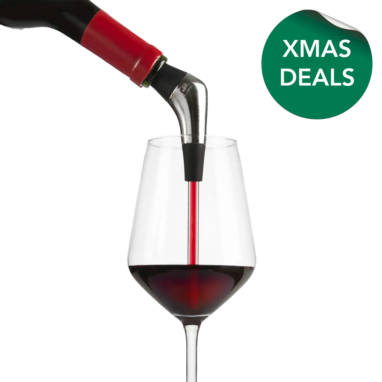 Vacu Vin slow wine pourer with xmas deals sticker