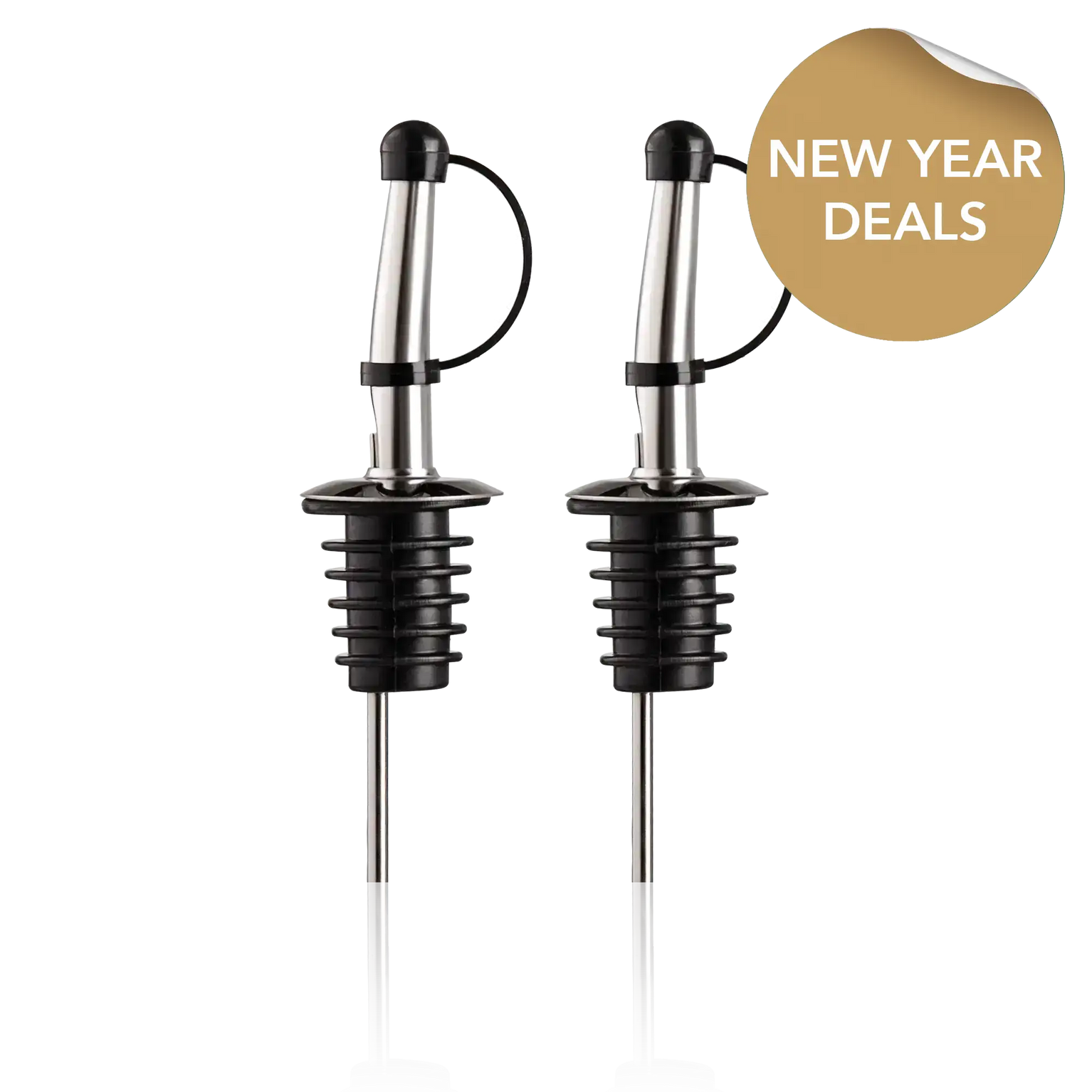 vacu vin bottle pourers with new year deals sticker