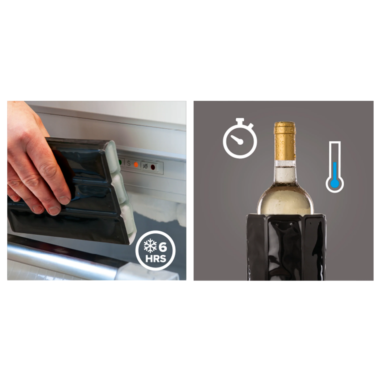 Vacu Vin Wine and Champagne Cooler Sleeves how it works