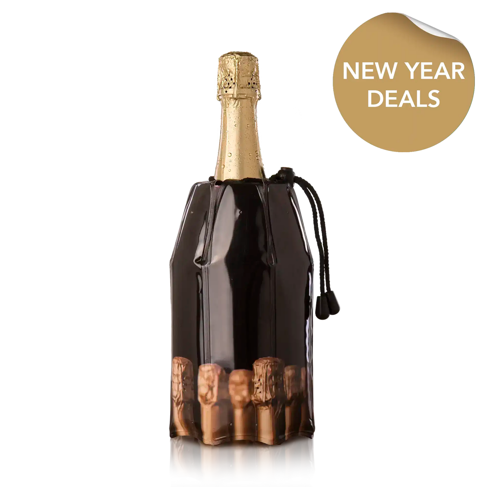 vacu vin champagne cooler bottles with new year deals sticker