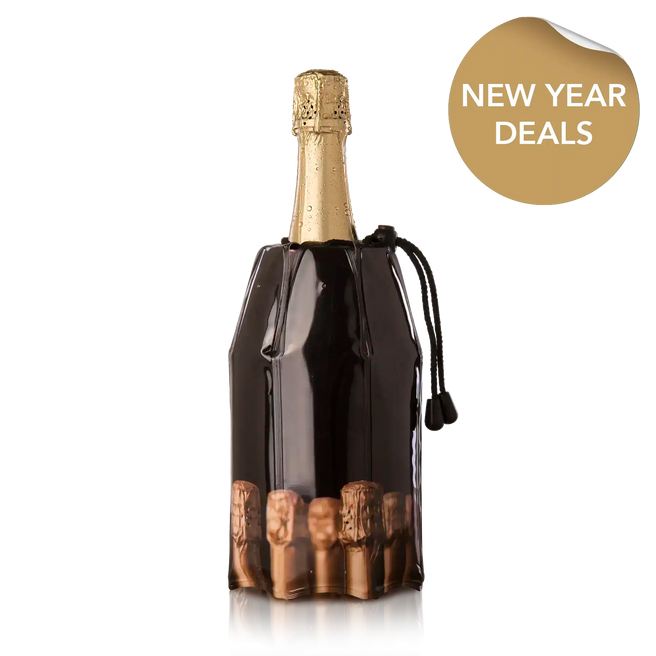 vacu vin champagne cooler bottles with new year deals sticker