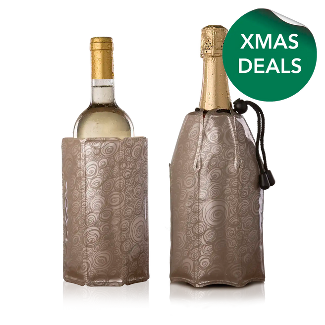 vacu vin wine cooler sleeve and champagne cooler sleeve with xmax sticker