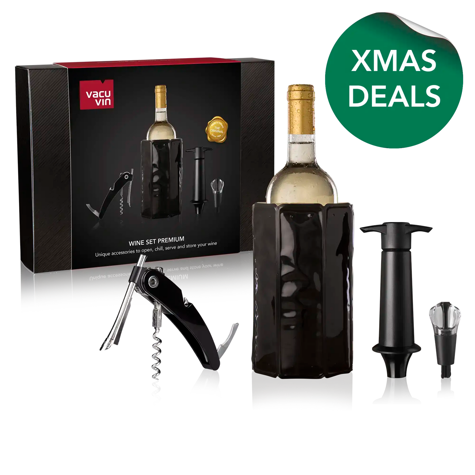 vacu vin wine set premium with christmas deal sticker