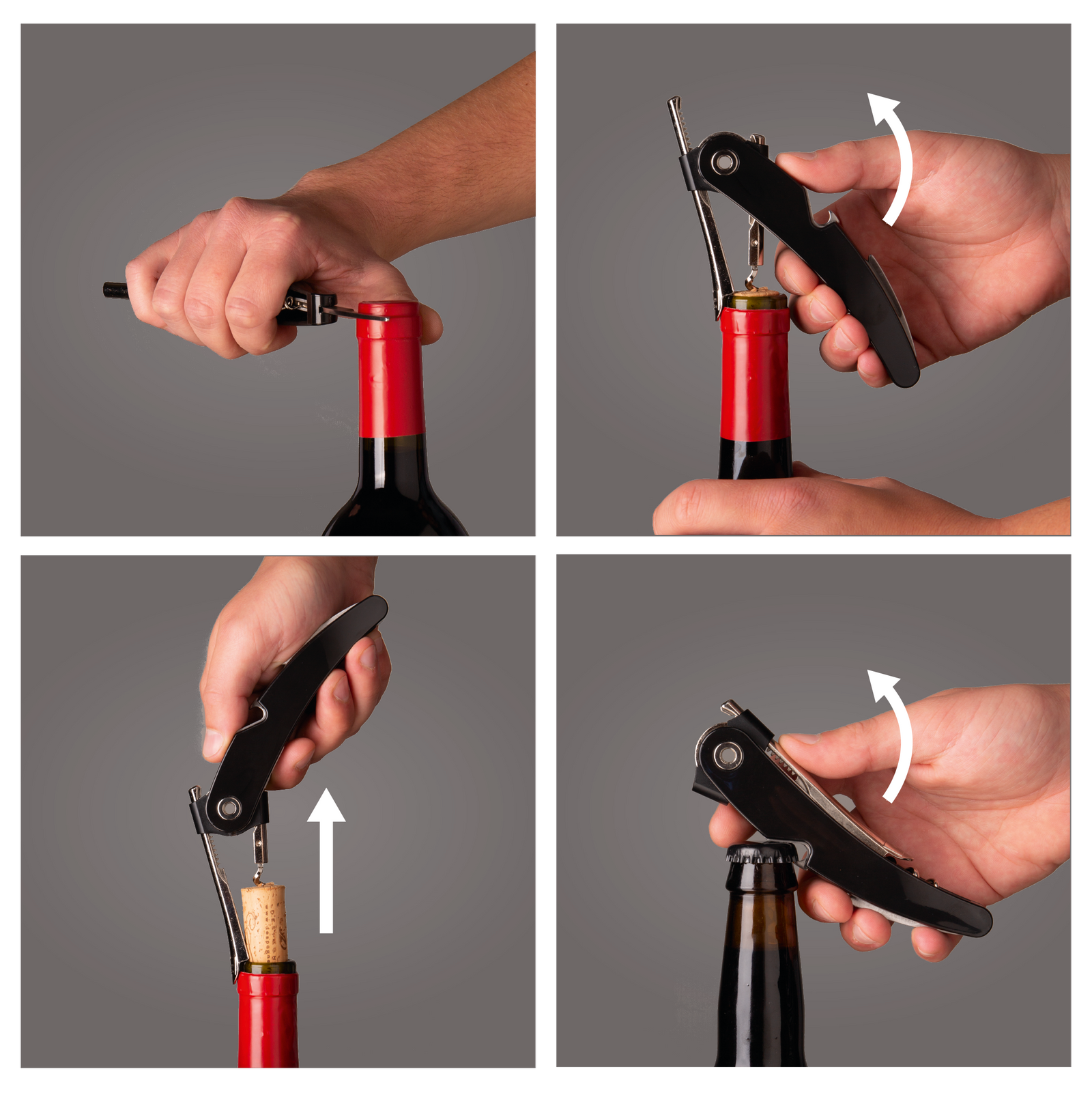 Vacu Vin Single Pull Corkscrew how it works