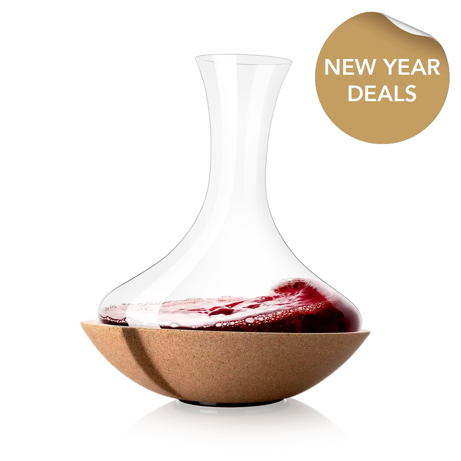 vacu vin swirling decanter with new year deals sticker