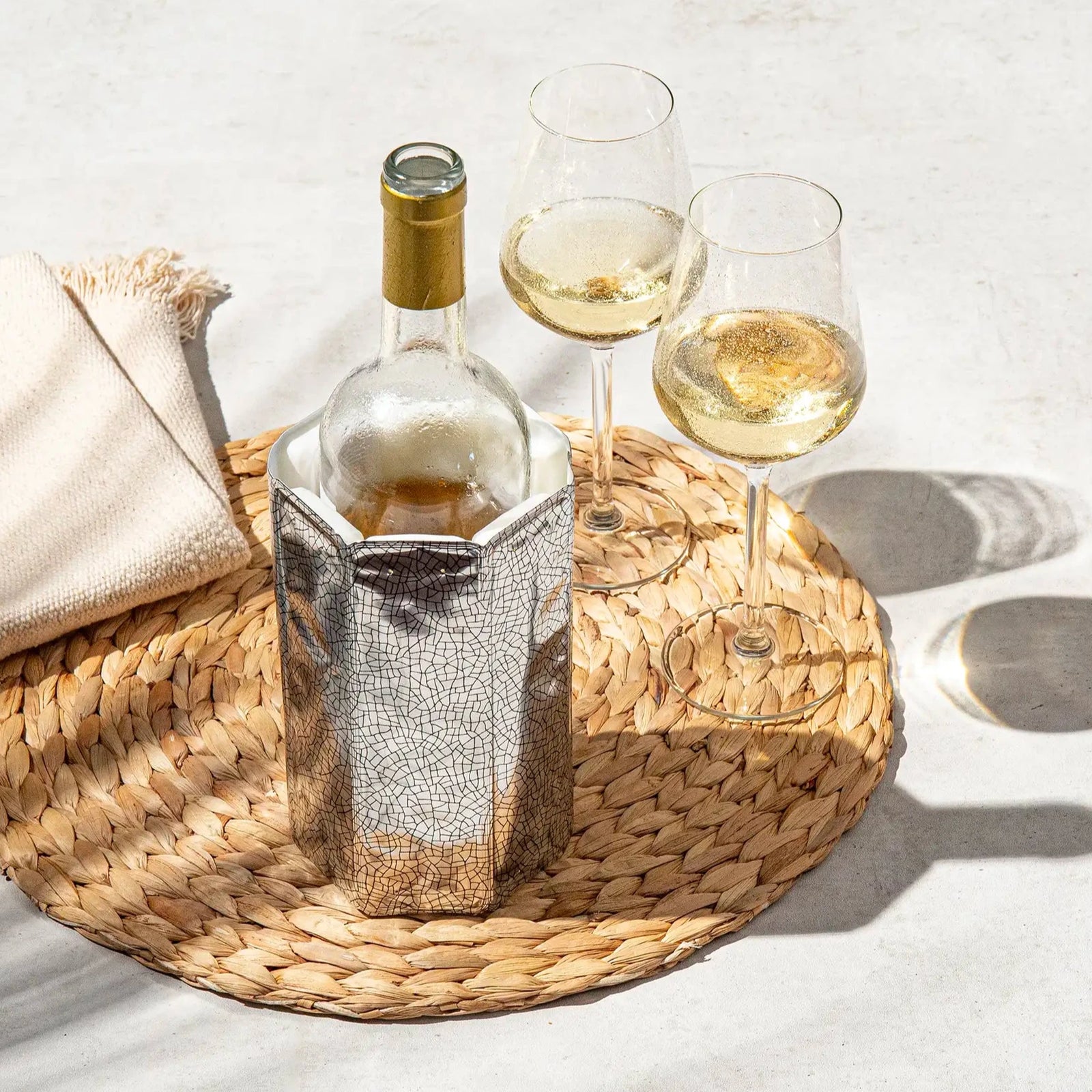 Giftcraft Refroidisseur à Vin Rapide - Acier Inoxydable Et Verre - Hauteur 30,5 Cm