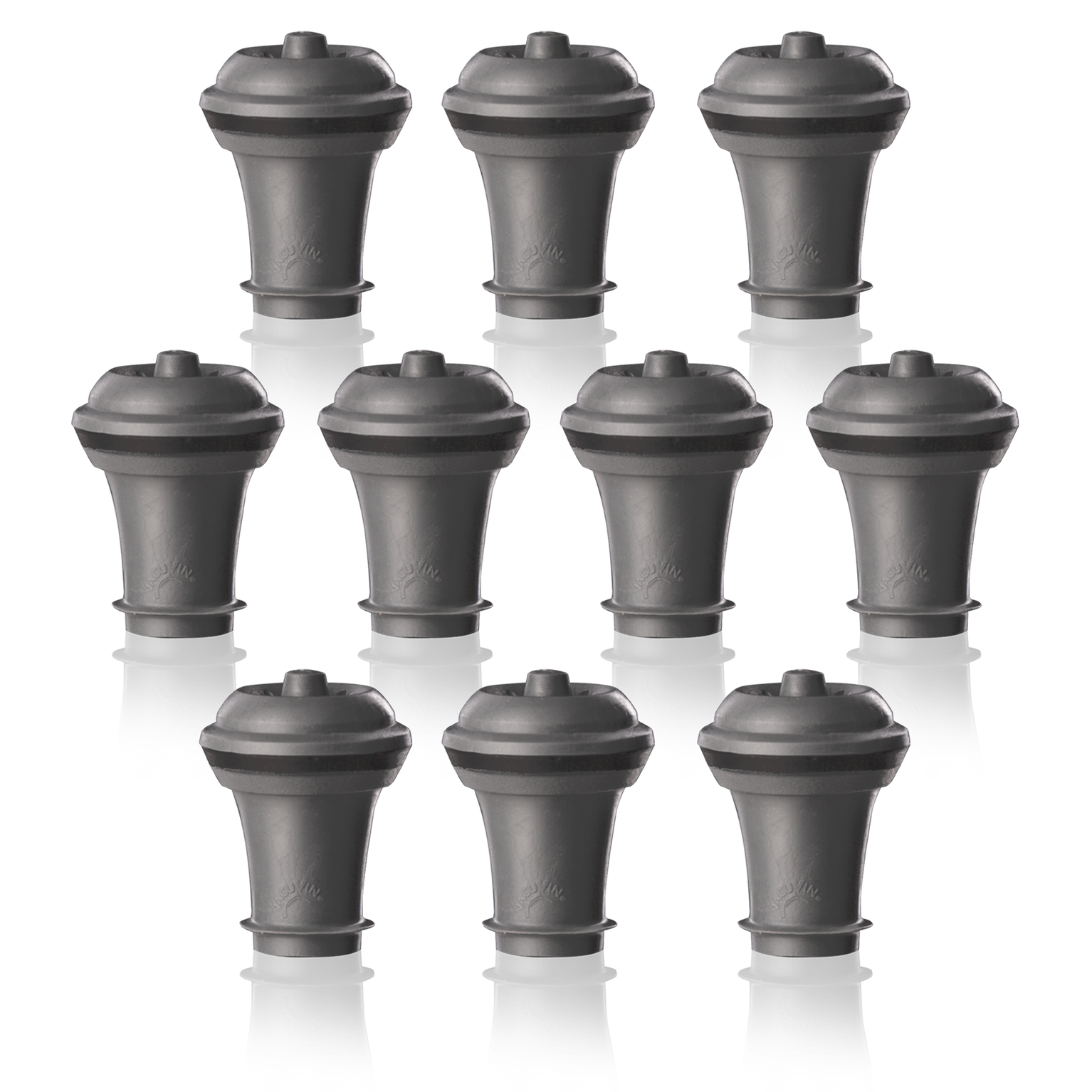 Vacu Vin Wine Stoppers grey Set Of 10