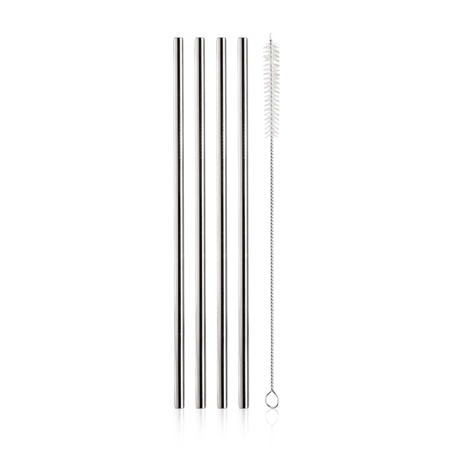 Vacu Vin Straw Set Stainless Steel with Brush