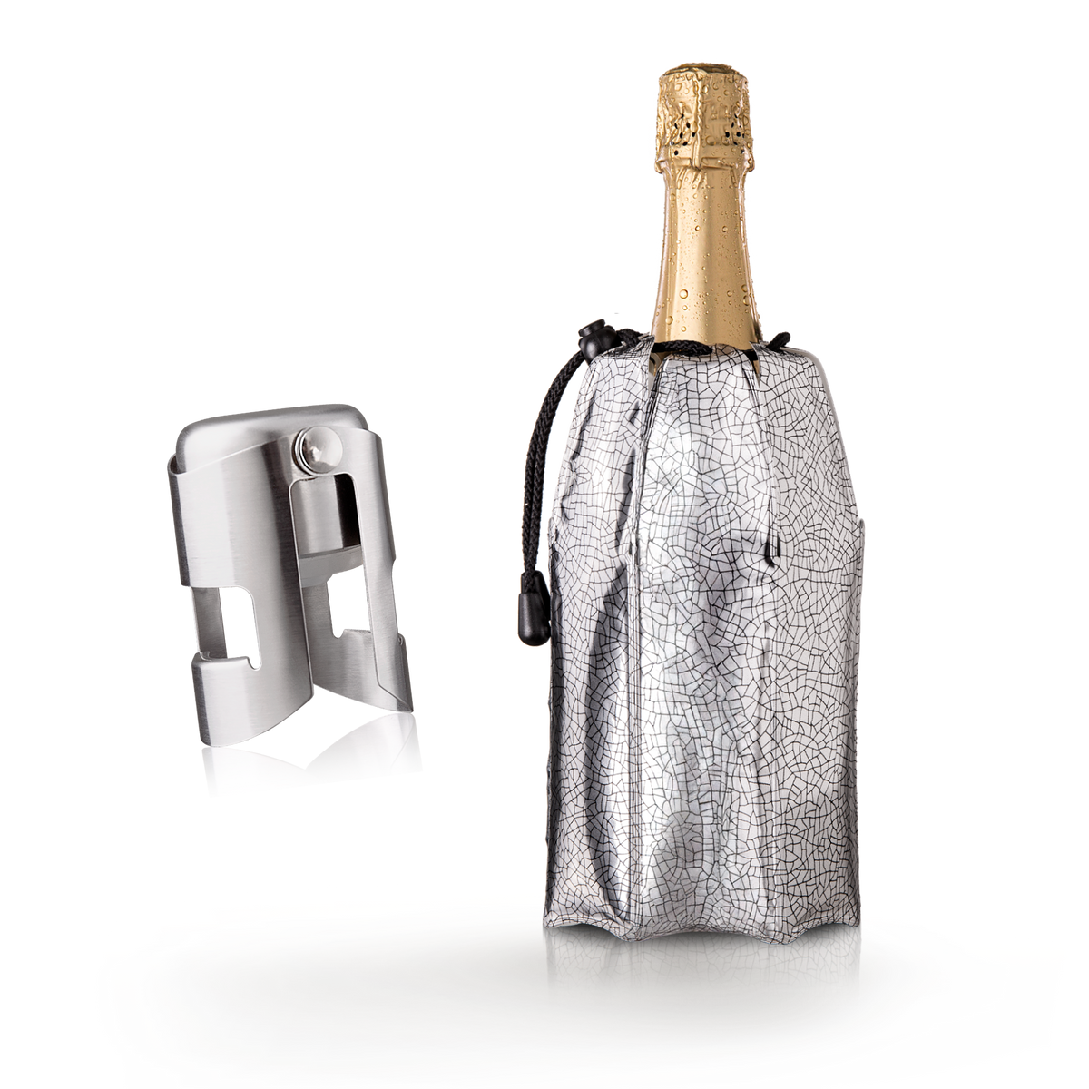 Enfriador de champán + 1 tapón de champán gratis