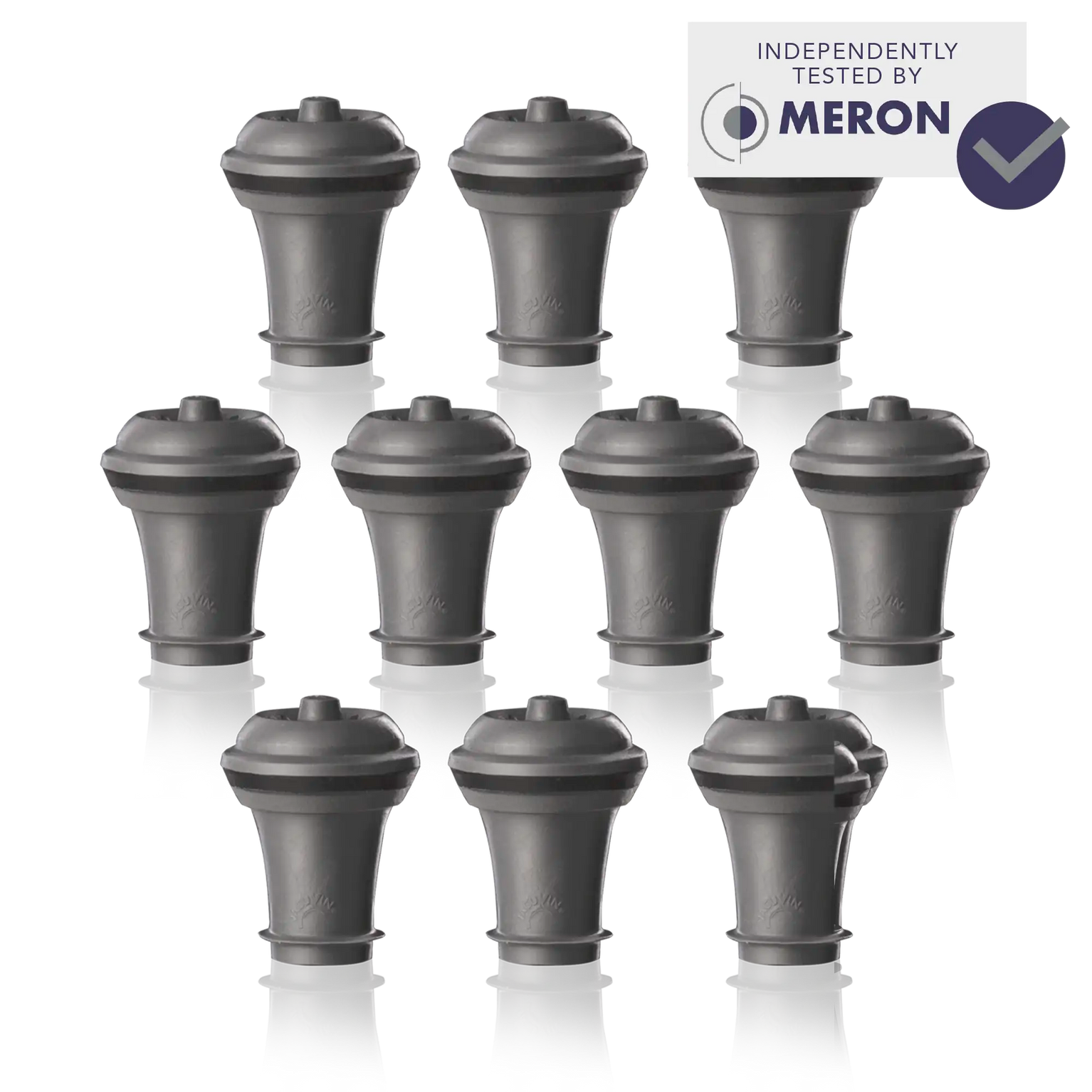 Vacu Vin Wine Stoppers grey Set Of 10 with meron test claim