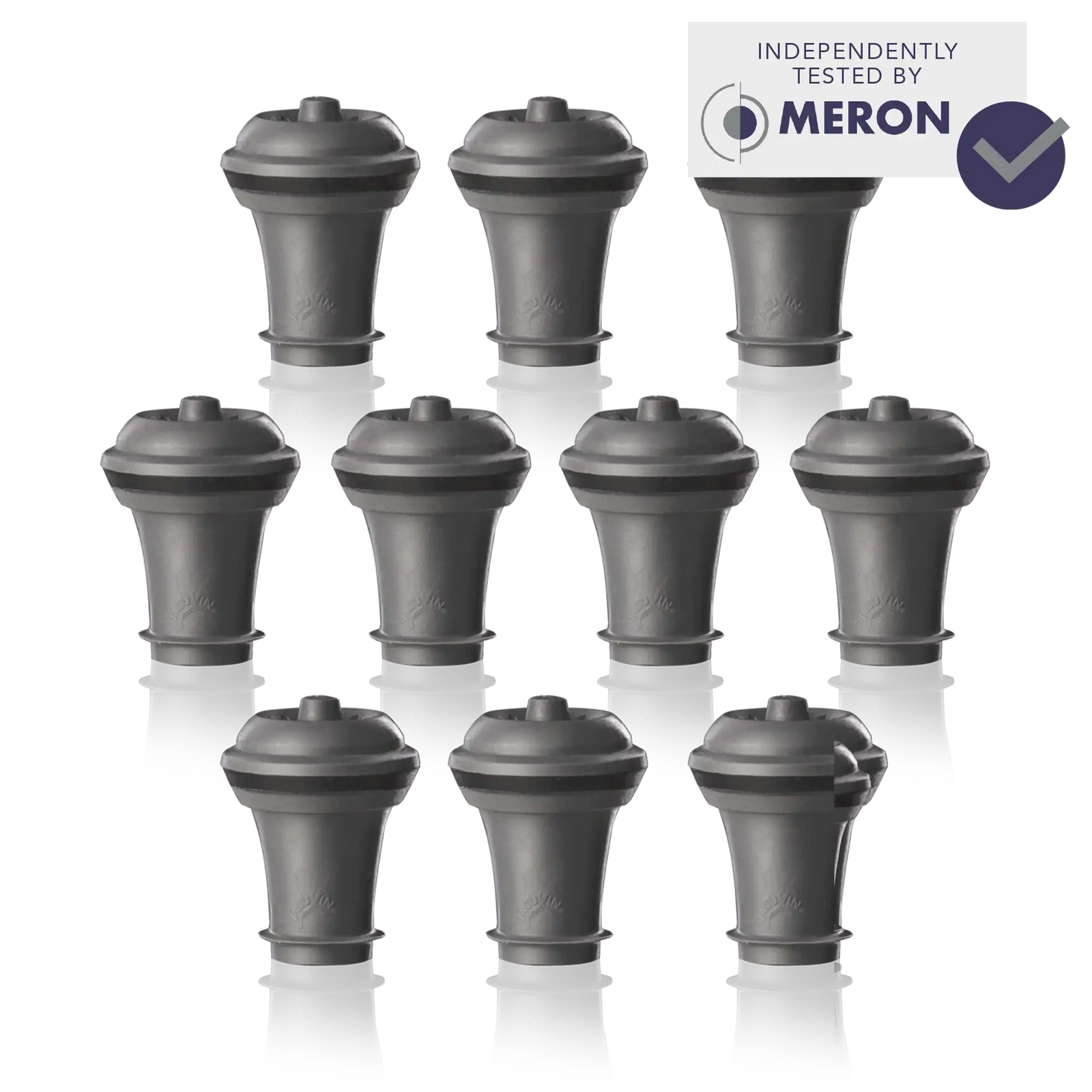 Vacu Vin Wine Stoppers grey Set Of 10 with meron test claim