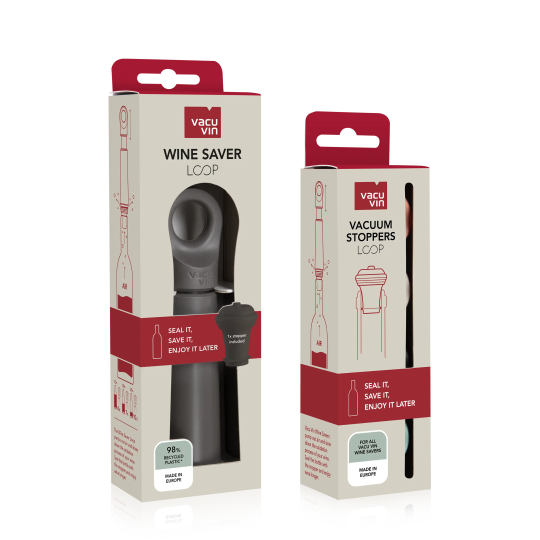 vacu vin wine saver loop graphite with 4 extra stoppers and xmas deals sticker