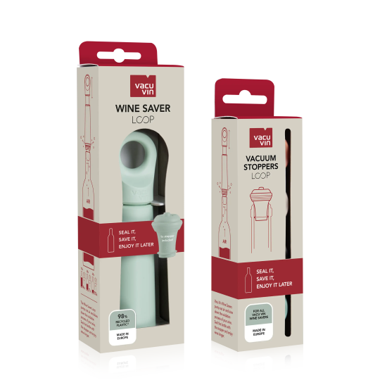 vacu vin wine saver loop + 4 stoppers extra with xmas deals sticker