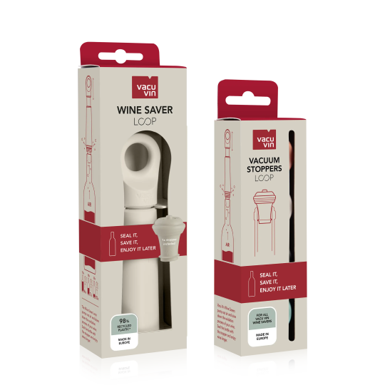 vacu vin wine saver loop sand with 1 stopper and 4 free extra stoppers with xmas deals sticker