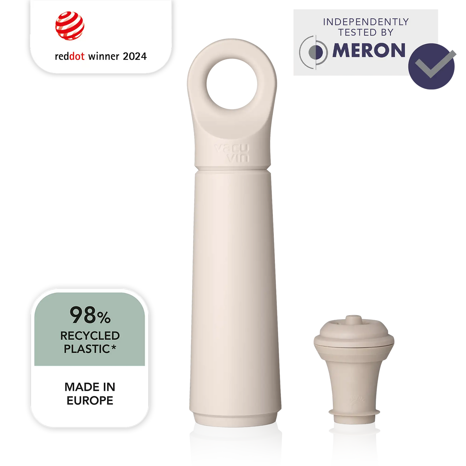 Vacu Vin Wine Saver Loop Sand with meron test claim