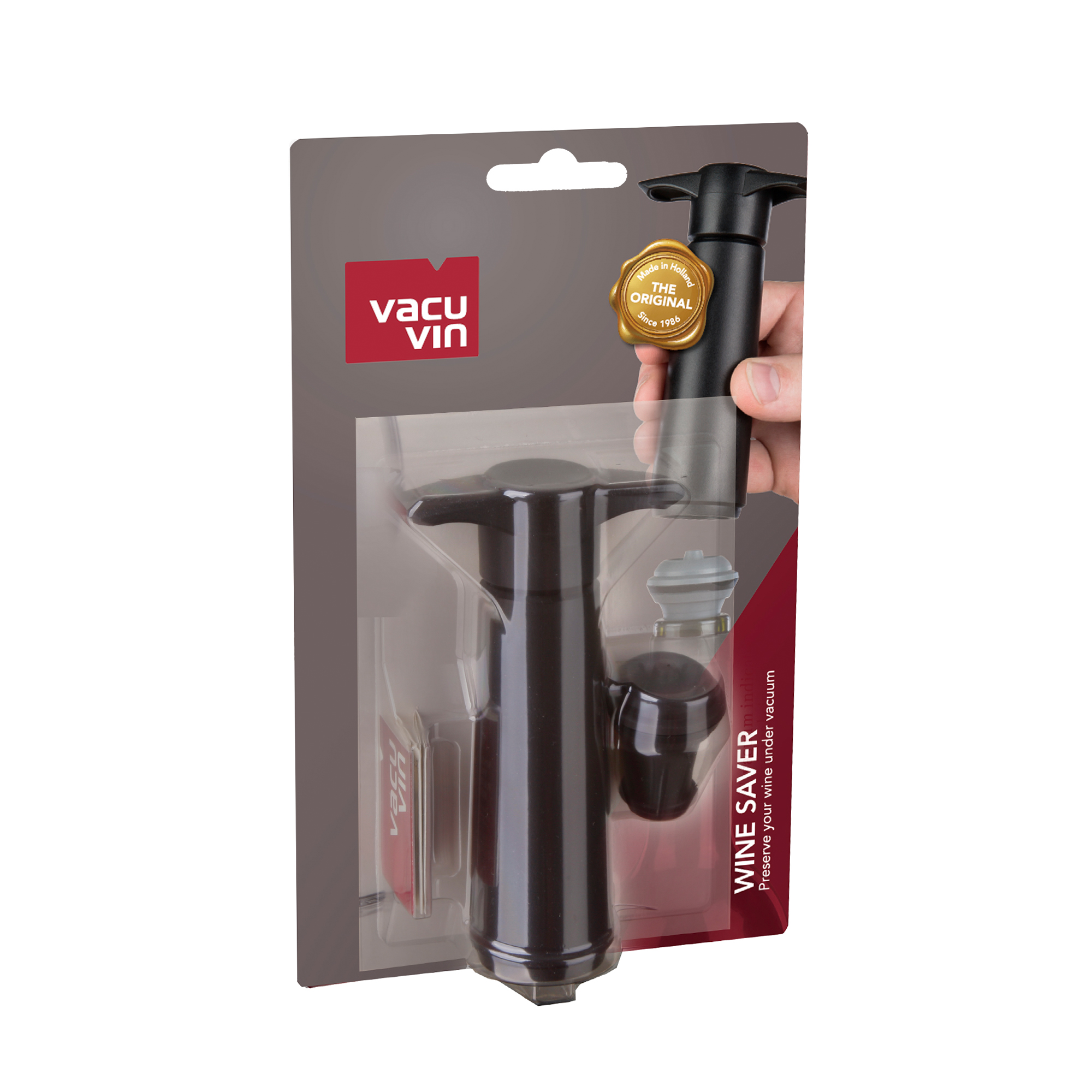 Vacu Vin Wine Saver Pump White with Vacuum Wine Stopper - Keep Your Wine  Fresh for up to 10 Days - 1 Pump 2 Stoppers - Reusable - Made in the