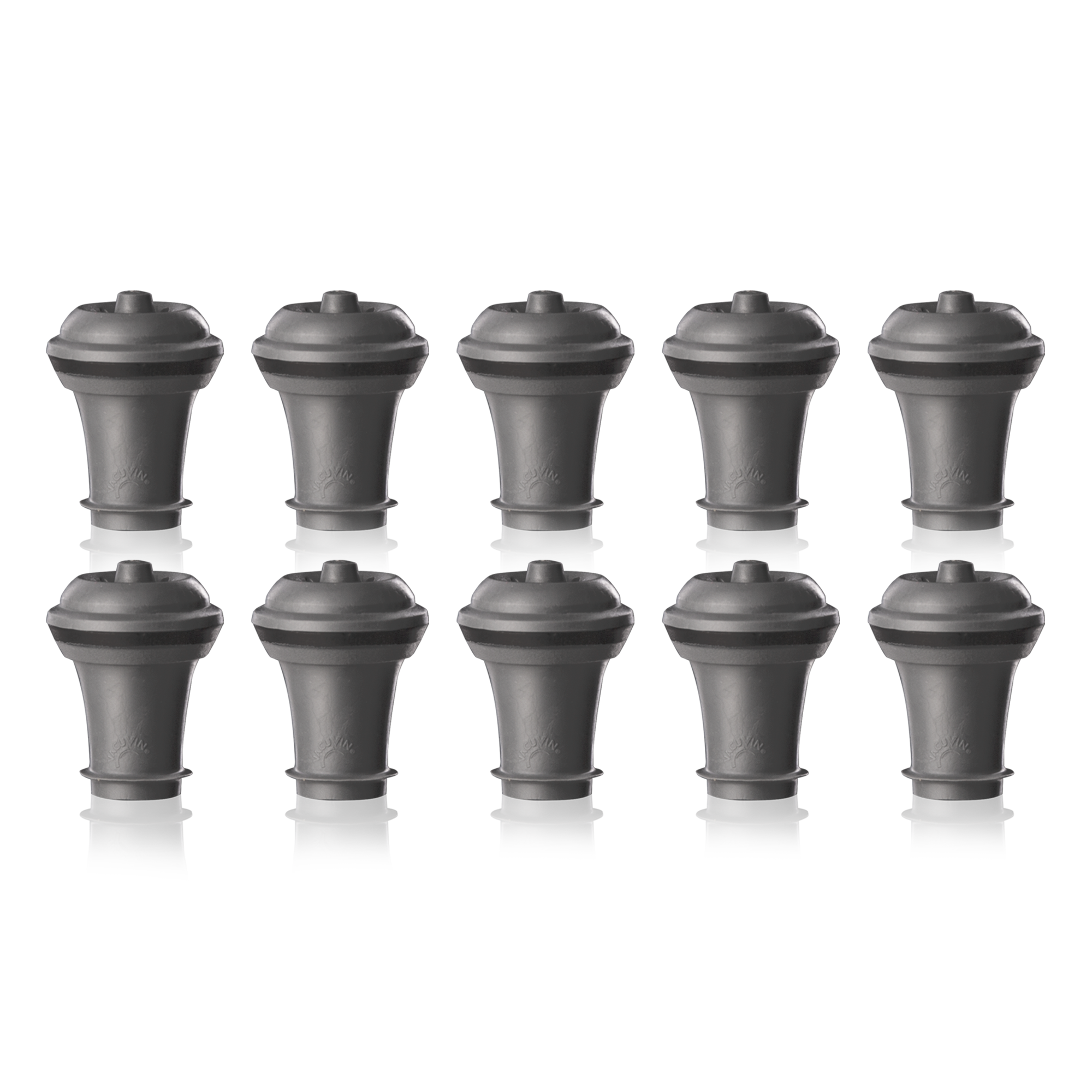 10 PK VACUVIN 0881050 Bag of Wine Stoppers Gray Wine Preserver for sale online 