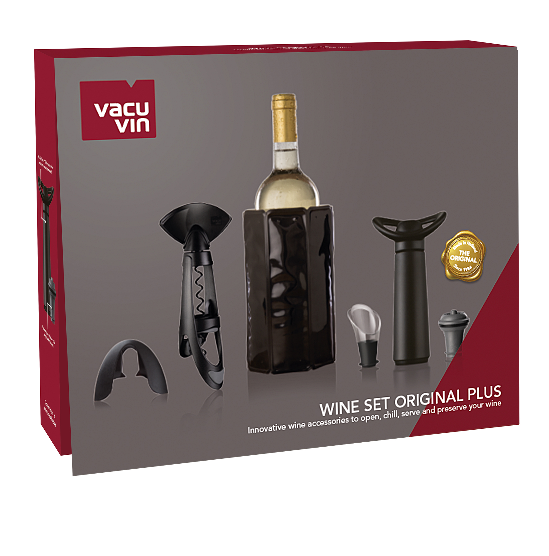 Vacu Vin Coffret cadeau comprenant 1 pompeà vide et 2 bouchonsà vin Noir :  : Cuisine et Maison
