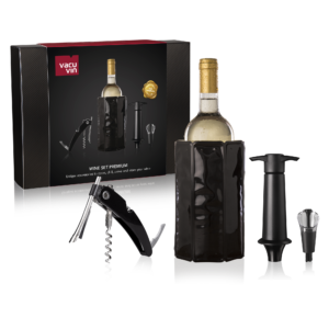 Vacu Vin 3649460 Elegant Wine Cooler Chiller Server with ice pack - Black
