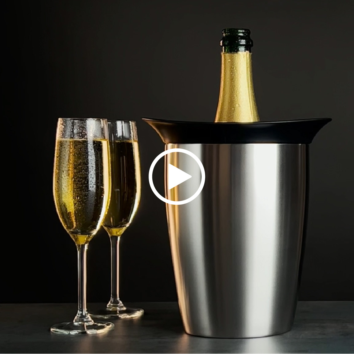  Vacu Vin Active Champagne Cooler Set - Enfriador de botellas de  vino reutilizable y flexible - Platino - Funda enfriadora de champán para  botellas de tamaño estándar - Enfriador de botellas
